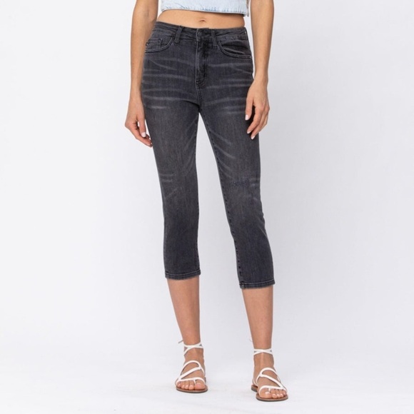 Judy Blue Denim - NWT Judy Blue High Rise Skinny Capri Jeans Gray Wash Size 30 Stretch 88238